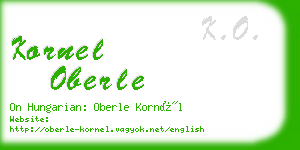 kornel oberle business card